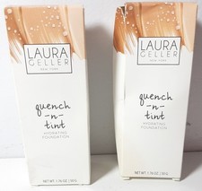 2 Laura Geller Quench-n-tint Lightweight Tinted Moisturizer Medium 1.76 oz READ