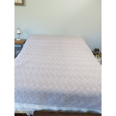 Annie Selke C3 Twin Duvet Cover 100% Cotton Red Blue Navy Dot Print White