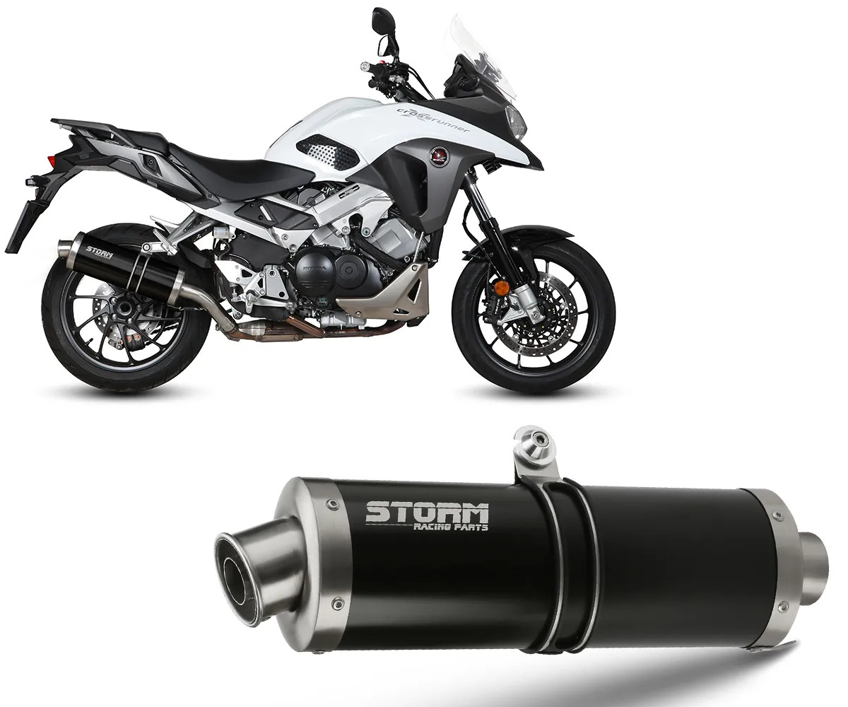 Exhaust Storm by Mivv Muffler Oval Nero Steel for Honda Crossrunner 2015 > 2020