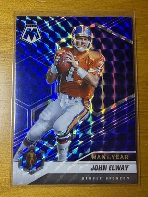 2021 Panini Mosaic Man of the Year John Elway #279 Mosaic Blue 7/99 Jersey #