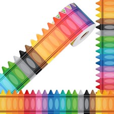 68.9 Ft Crayon Classroom Bulletin Board Borders Colorful Crayon Rolled