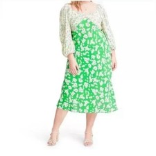 Rixo X Target Collab Puff Sleeve Floral Tulip and Daisy Maxi Dress