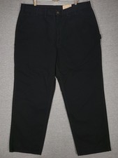 Carhartt Pants Mens 44x32 Black Washed Duck Work Dungaree Loose Original Fit B11
