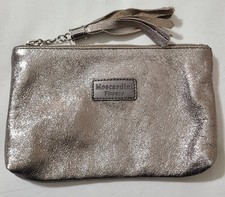 Moscardini Firenzi Metallic Leather Clutch Italian Leather Bag Travel Organizer