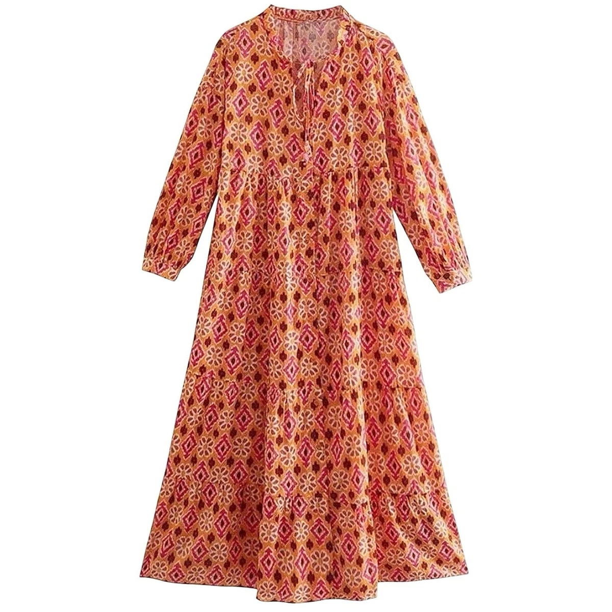 long sleeve red ball dress Pleated Long A-Line Formal Dress with Bell Sleeves Red / 10