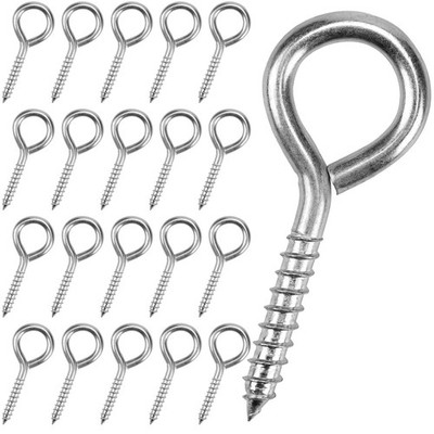 EUCARLOS 3.2 Inches Screw Eyes, Heavy Duty Stainless Metal Eye Bolts for Secu...
