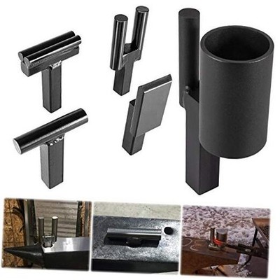  5PCS Blacksmith Anvil Hardy Tool Set 1 Inch Hot Cut Tool, Creasing Stake 
