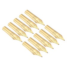10pcs 0.5-0.7mm Fountain Pen Nib Replacement Stainless Steel for Writing, Gold