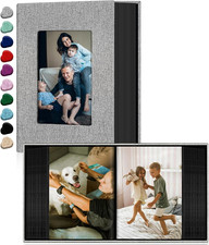 Photo Album 4x6,Linen Cover Slide-in Photo Album Book Can Holds 100 4x6 Photos w