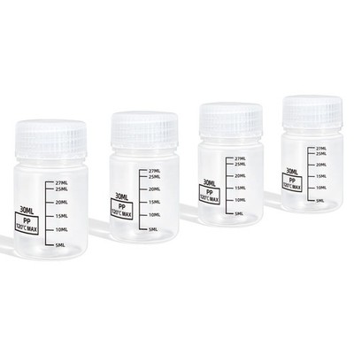 Plastic Bottles with Airtight Caps 1oz/30ml, Food Grade Wide Mouth Liquid Con...