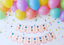 Happy Birthday bunting Jellycat inspired cake birthday cake.