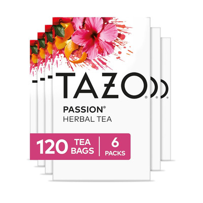 TAZO Passion Herbal Tea Bags, Caffeine Free, Hot or Iced, 120 Total Bags