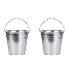 2PK Esschert Design Medium 26.9cm Water Container Garden Storage Zinc Bucket