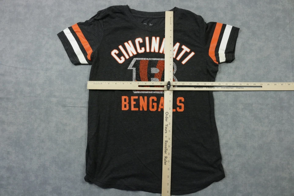 Cincinnati Bengals Shirt Womens Large Black Orange NFL Football Tee Team Apparel - Image 4 of 4