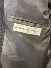 Geoffrey Beene 100 wool Men's Sport Coat Blazer Two Button Brown size 46s