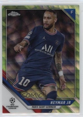 2021 Chrome UEFA Champions League Neon Green Wave Refractor 14/99 Neymar Jr 1u6