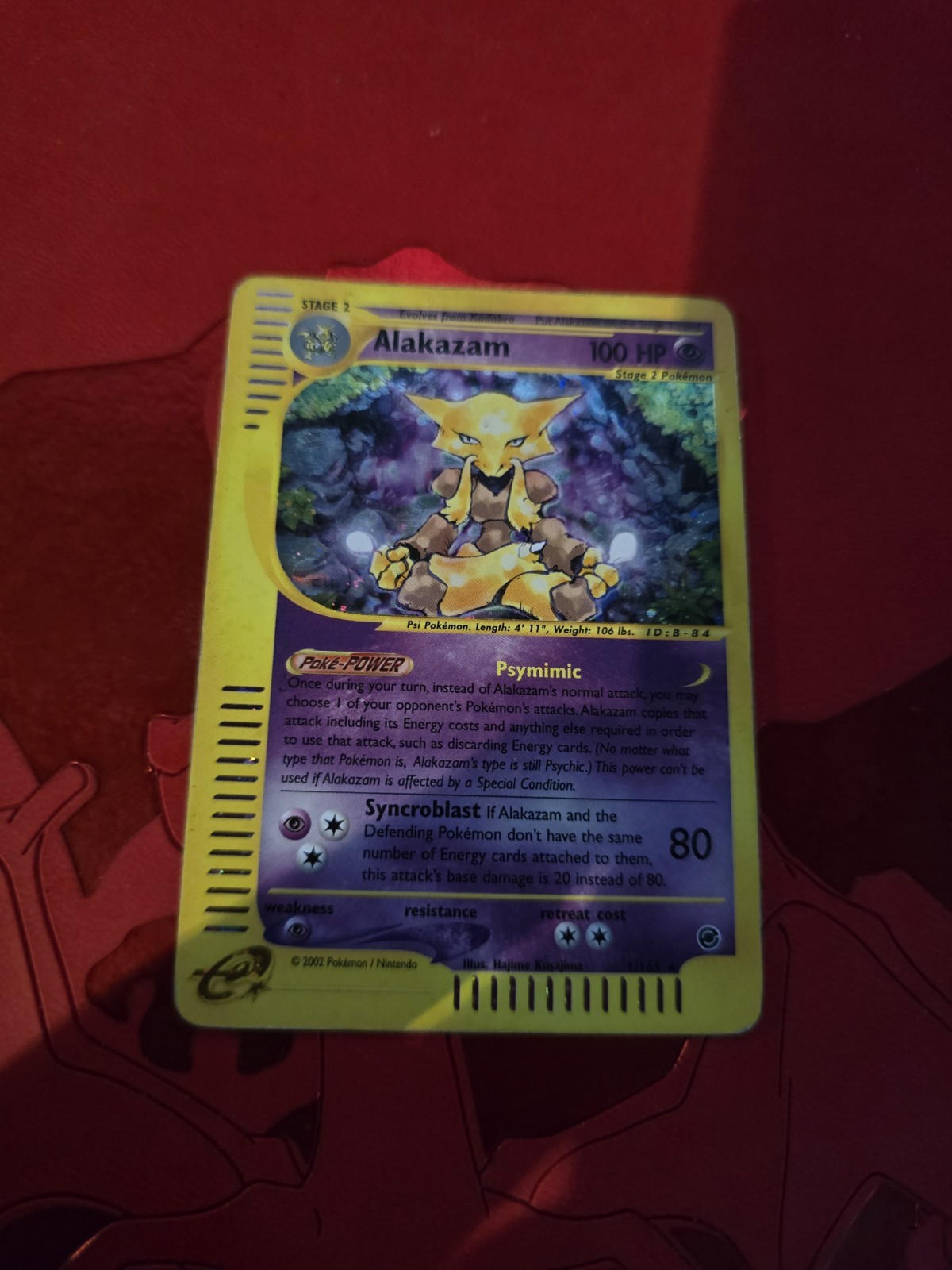 Alakazam 001/165 Expedition Base Set Holo Rare Pokemon TCG Nintendo e-reader LP