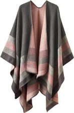 Shawl Wraps for Women, Elegant Knitted Cape Open Front Poncho Scarf Blanket Card