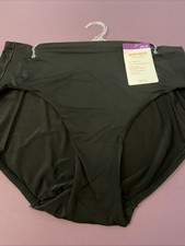 WARNERS BLACK SMOOTH IT OVER HI- CUT BRIEF PANTIES / Size 9 / 2XL