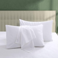 100 Egyptian Cotton Pillow Protectors Set of 2, 600 Standard 2Pack, White