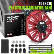 10" High Performance 12V Electric Slim Radiator Cooling Fan w/Mounting Kit Red