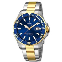 Festina Herrenuhr Automatik F20532/1 Armbanduhr Edelstahl Silber Gold UF20532/1
