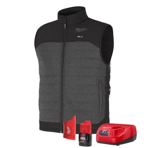 Milwaukee M300G-21 M12 Heated Gray Axis Vest Kit - product listing photo
