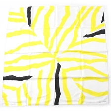 Excellent HERMES scarf ROSACE DE JANOS BER Yellow silk Women