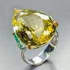 Fine Art 36 ct+ Natural Lemon Quartz Ring 925 Sterling Silver Size 8 /R466354
