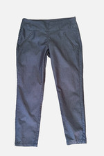 Natural Reflections Pants Size 14 Gray Pull On Zip Pockets Straight Leg Cotton