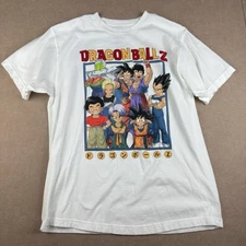 Dragon Ball Z Shirt L White Goku Vegeta Anime Graphic Tee Toei S22 Crew Neck