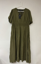 Disturbia Tryphena Shirred V Neck  Midaxi Dress Size 20