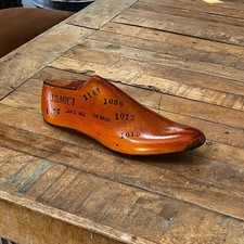 Vintage Wooden Shoe Last Size 4 Single Right Foot 9.5" Cobbler Industrial 1955