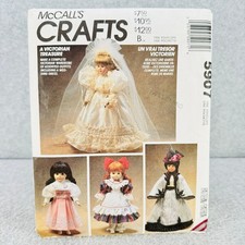McCalls 5907 Victorian Doll Clothes for 13" 14" 16" Dolls Dress Sewing Pattern