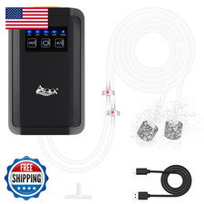 Aqqa Fish Tank Air Pump Dual Outlets Rechargeable Battery Air Pump Aquarium