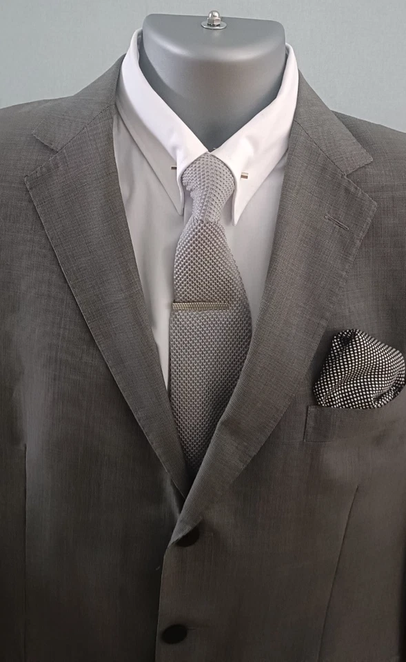 Mod M&S Collezione Ultraifine Dogtooth Grey 3 Button Suit Jacket 40" - Image 3 of 4
