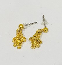 Disney Winnie The Pooh Goldtone Dangle Pierced Earrings