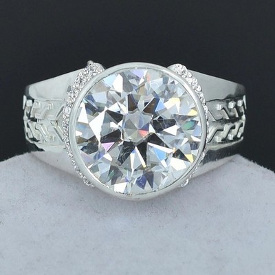 5 Ct White Treated Diamond Ring Great Shine VVS1/F Certified ! Statement Ring