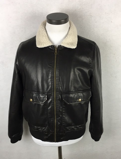 levi's men's vintage deer faux leather sherpa lined aviator bomber