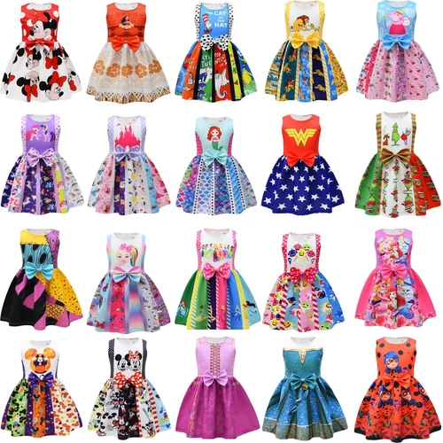 minnie stitch Cartoon Bowknot Dress Skirt Princess Party Birthday Fancy girl - Picture 2 of 69