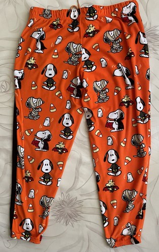 Halloween Peanuts Snoopy Sleep Jogger Pants sz Medium 8-10 Orange Black Pockets - Bild 4 von 7