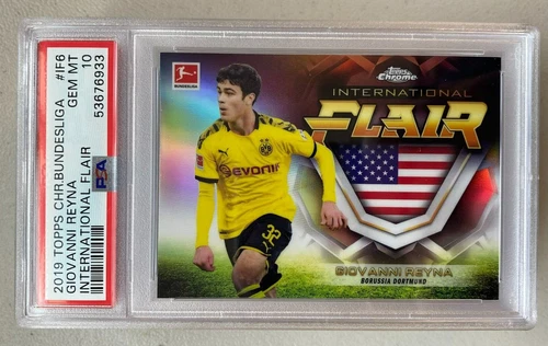 2019 TOPPS CHROME Bundesliga Giovanni Reyna #IF6 International Flair PSA 10