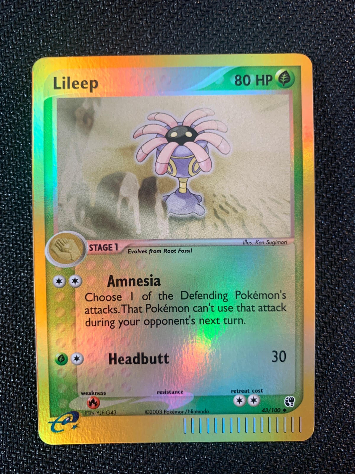 Lileep 43/100 Pokemon TCG Sandstorm Reverse Holo Light Play/Near Mint