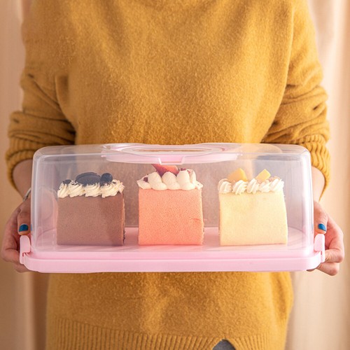 Cake Keeper With Lid Transparent Bread Box Portable Bread Box - Picture 4 of 12