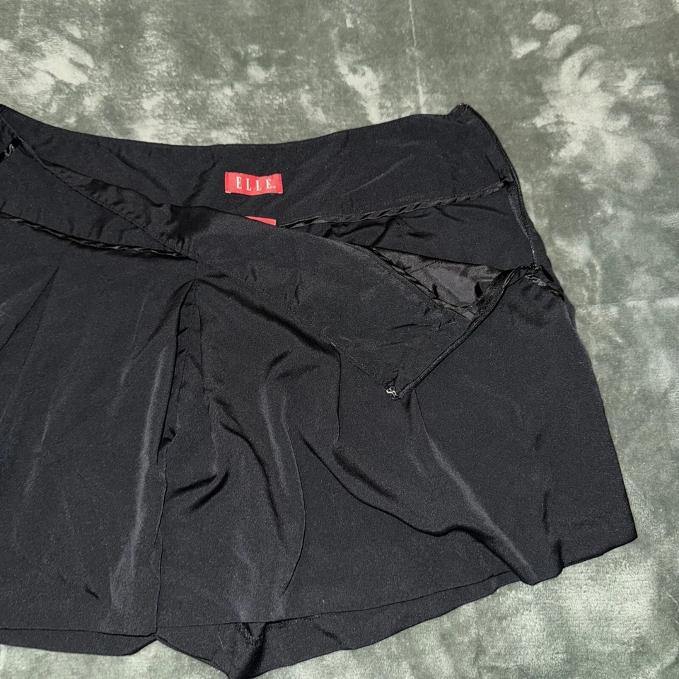 Pantalones Cortos Elle Para Mujer 8 Negros Plisados Laterales Cremallera Bolsillos Informales Y2K Skort Mini Foto 2 de 4