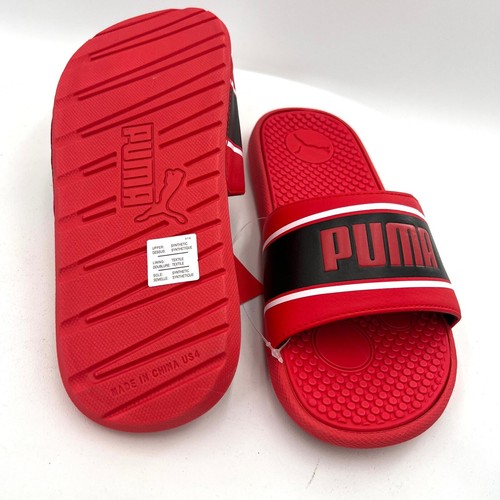 PUMA Unisex Cool Cat Slide Sandal High Risk Red Black White Size 4 E 24 - Picture 10 of 10