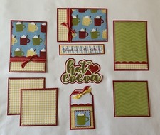 HOT COCOA Premade Scrapbook Page Mat Set SEWN