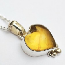 Dije de mbar natural de M xico Coraz n con Plata ley 925