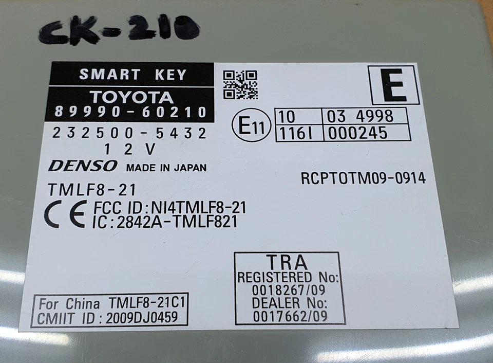 LEXUS GX460 2010-2011 LLAVE INTELIGENTE ENCENDIDO SIN LLAVE ECM 89990-60210 OEM JDM usado Foto 2 de 4