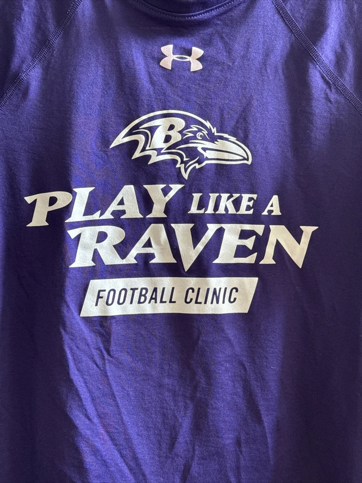 Baltimore Raven Under Armour T Shirt Heat Gear Youth Large 12-14 - Image 2 of 4